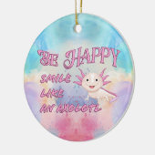 Décoration En Céramique Poster Axolotl - Be Happy and Smile Classic Round (Gauche)