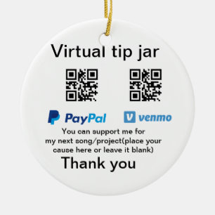 Décoration En Céramique Pot virtuel de pourboires code QR donation d'argen