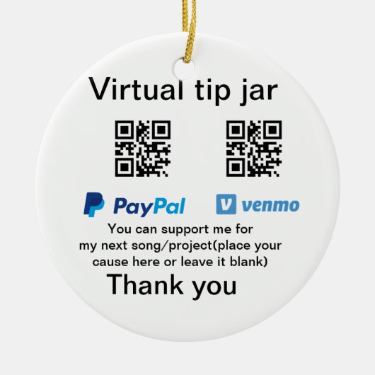 Décoration En Céramique Pot virtuel de pourboires code QR donation d'argen (Devant)