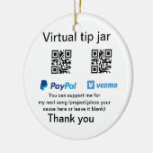 Décoration En Céramique Pot virtuel de pourboires code QR donation d'argen (Gauche)