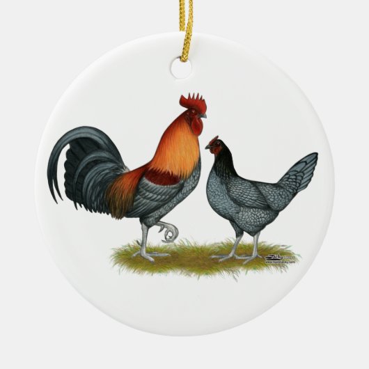 Décoration En Céramique Poule bleue du Delaware (Devant)