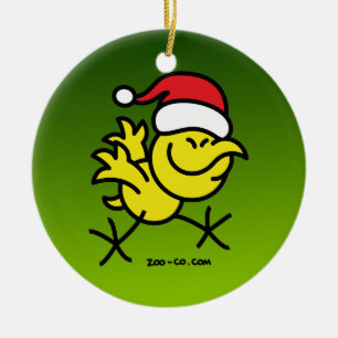 Décoration En Céramique Poulet de Joyeux Noël