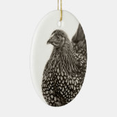 Décoration En Céramique Poulet de Wyandotte doré (Droite)