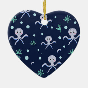 Décoration En Céramique Poulpe sous le motif pour enfants de la mer
