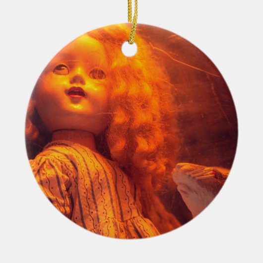 Décoration En Céramique Poupée effrayante et rat (Devant)