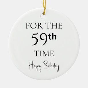 Décoration En Céramique Pour la 59e fois Joyeux Anniversaire
