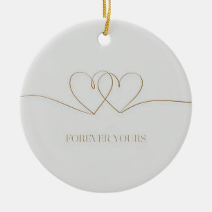 Décoration En Céramique Pour toujours : Coeurs interconnectés Design