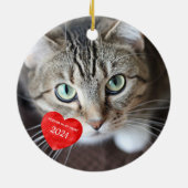 Décoration En Céramique Pour toujours dans mon coeur - Personnalisé Cat Pe (Dos)