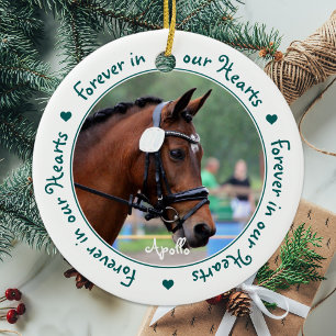 Décoration En Céramique Pour toujours dans nos coeurs Green Horse Pet Memo