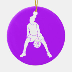 Décoration En Céramique Pourpre de l'ornement w/Name de silhouette de