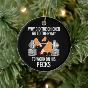 Décoration En Céramique Pourquoi le poulet est allé à la salle de sport dr