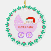 Décoration En Céramique Poussette bébé de Noël (Dos)