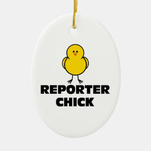 Décoration En Céramique Poussin de journaliste