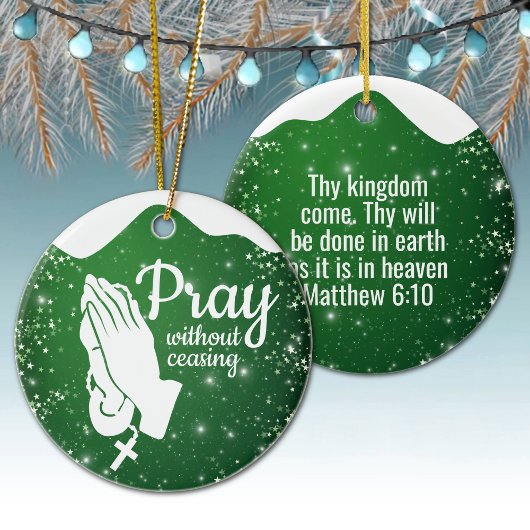 Décoration En Céramique Pray without ceasing Matthew 6:10 Prayer  ⛪️ 🎄