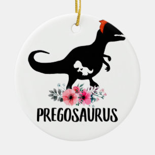 Décoration En Céramique Pregosaurus Funny Grossesse Cadeau