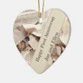 Décoration En Céramique Premier anniversaire Mariage modifiable (Gauche)