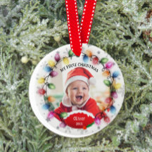 Premier bébé de Noël 2 faces Porte-bonheur deux ph