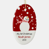 Décoration En Céramique Premier bonhomme de neige de Noël de bébé (Droite)