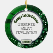 Décoration En Céramique Premier cadre photo de Noël pour bébé (Dos)