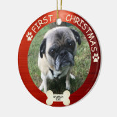 Décoration En Céramique Premier chien de Noël mignon rouge (Gauche)