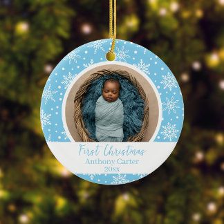 Décoration En Céramique Premier flocon de neige de Noël pour bébé