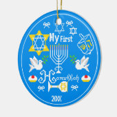 Décoration En Céramique Premier Hanoukka personnalisé pour bébé (Gauche)