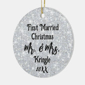 Décoration En Céramique Premier Mariage marié Noël personnalisé Date (Gauche)