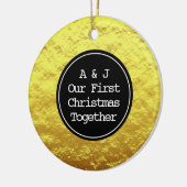 Décoration En Céramique Premier Monogramme de Noël Initiales Faux Golden F (Gauche)