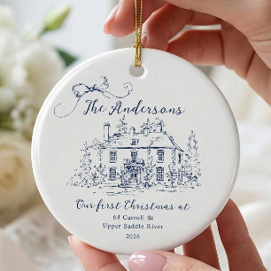 Décoration En Céramique Premier Noël à la maison personnalisé