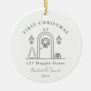 Décoration En Céramique Premier Noël à notre nouvelle maison - Porte d'ent