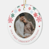 Décoration En Céramique Premier Noël attendu 2 Grossesses Photos Rouge (Gauche)