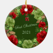 Décoration En Céramique Premier Noël avec la couronne de Noël (Dos)