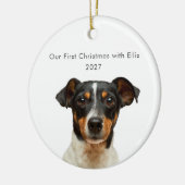 Décoration En Céramique Premier Noël avec photo de chien personnalisée au (Gauche)