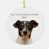 Décoration En Céramique Premier Noël avec photo de chien personnalisée au (Dos)