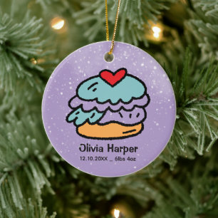 Décoration En Céramique Premier Noël avec photo de naissance 
