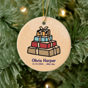 Décoration En Céramique Premier Noël avec photo de naissance 