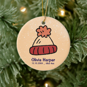 Décoration En Céramique Premier Noël avec photo de naissance 