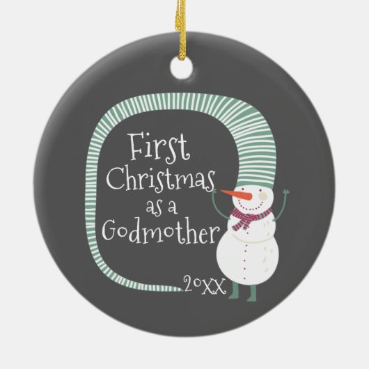 Décoration En Céramique Premier Noël Comme Godmère Snowman Personnalisé (Dos)
