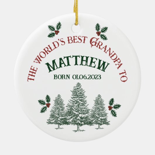 Décoration En Céramique Premier Noël comme grand-père (Dos)