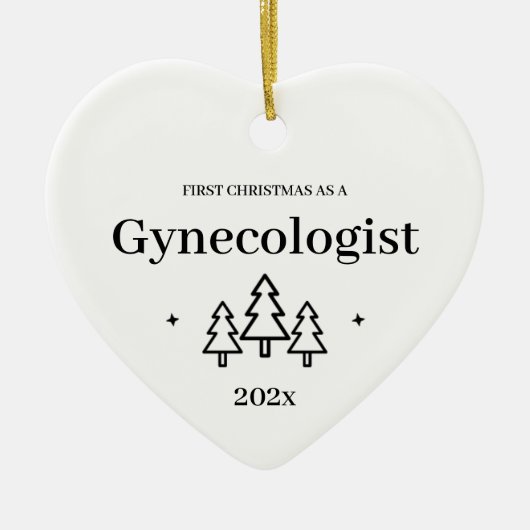 Décoration En Céramique Premier Noël Comme Gynécologue 2024 (Devant)