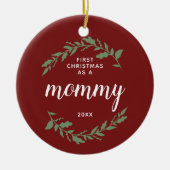 Décoration En Céramique Premier Noël Comme Maman Personnalisé Rouge & Vert (Devant)