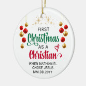 DÉCORATION EN CÉRAMIQUE PREMIER NOËL COMME NOUVEAU CHRÉTIEN (Gauche)