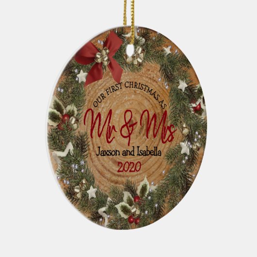 Décoration En Céramique Premier Noël - couronne de Noël (Droite)