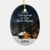 Décoration En Céramique Premier Noël dans le nouveau cabine rustique de (Dos)