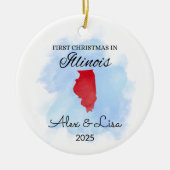 Décoration En Céramique Premier Noël dans l'Illinois State Orament (Devant)