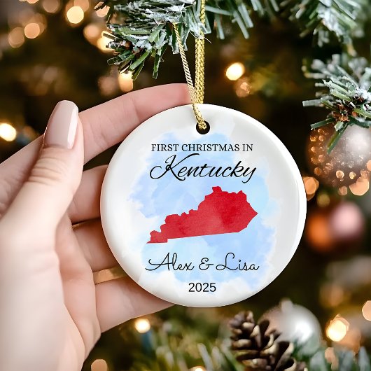 Décoration En Céramique Premier Noël dans l'Ornement d'Etat du Kentucky