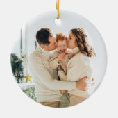 Décoration En Céramique Premier Noël dans notre nouvelle famille photo (Dos)