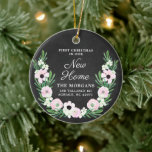 Décoration En Céramique Premier Noël Dans Notre Nouvelle Maison Noir Perso<br><div class="desc">Premier Noël Dans Notre Nouvelle Maison Ornement Personnalisé En Céramique Noire. Personnalisez avec vos informations personnalisées à l'avant et à l'arrière.</div>