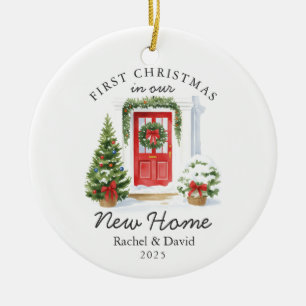 Décoration En Céramique Premier Noël dans notre nouvelle maison - Porte ro