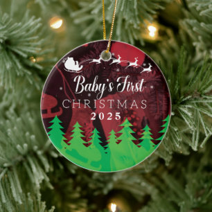 Décoration En Céramique Premier Noël de bébé 2025 personnalisé